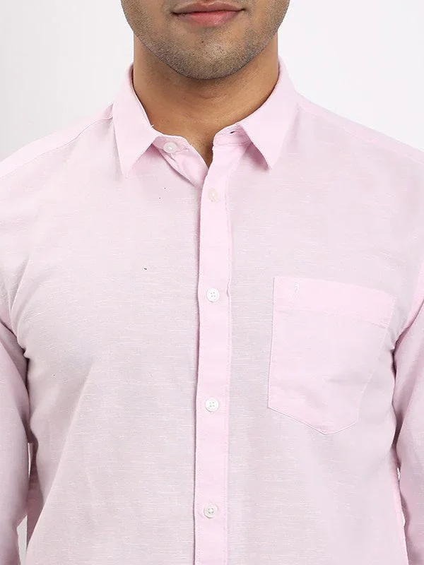 Men's Solid Full Sleeves Cotton Blend Shirt - Image 18