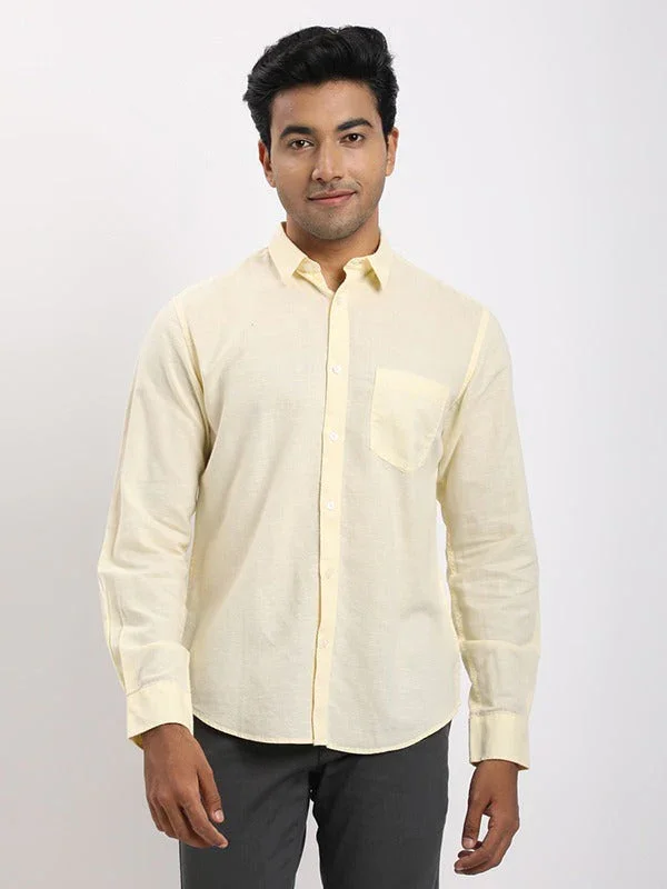 Men's Solid Full Sleeves Cotton Blend Shirt - Image 21