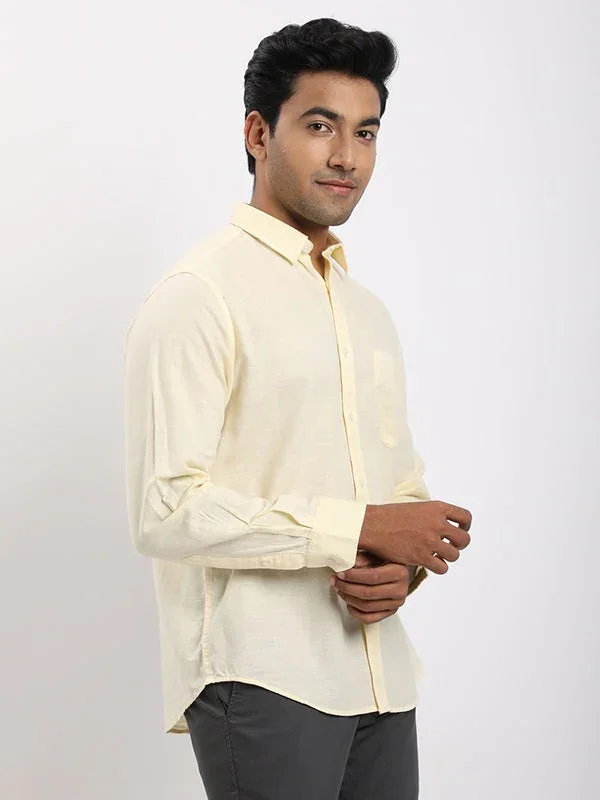 Men's Solid Full Sleeves Cotton Blend Shirt - Image 22