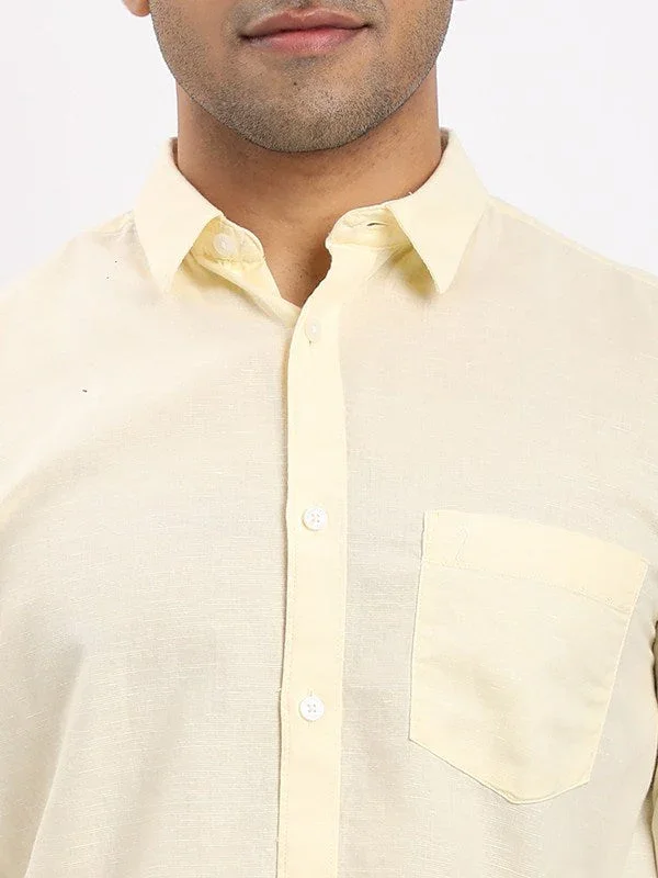 Men's Solid Full Sleeves Cotton Blend Shirt - Image 23