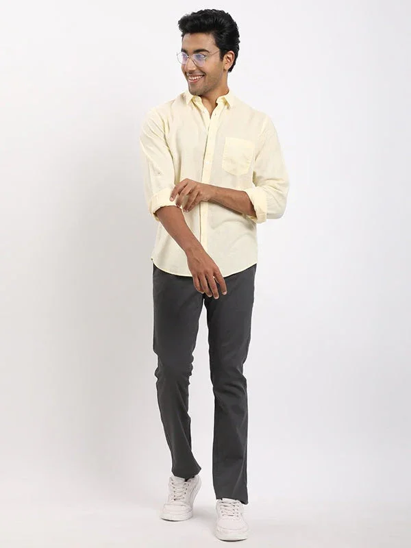 Men's Solid Full Sleeves Cotton Blend Shirt - Image 25