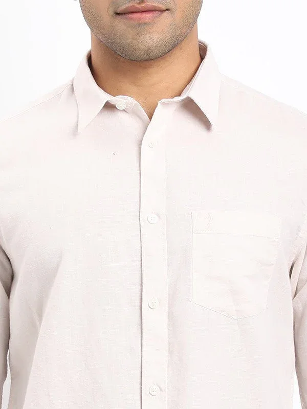 Men's Solid Full Sleeves Cotton Blend Shirt - Image 3