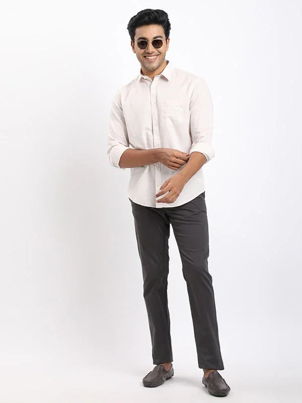 Men's Solid Full Sleeves Cotton Blend Shirt - Image 5