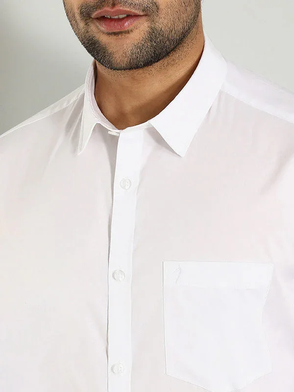 Men's Solid Full Sleeves Cotton Blend Shirt - Image 3