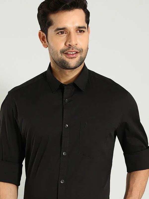 Men's Solid Full Sleeves Cotton Blend Shirt - Image 5