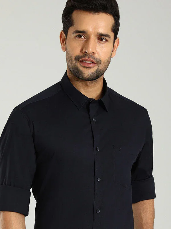 Men's Solid Full Sleeves Cotton Blend Shirt - Image 9