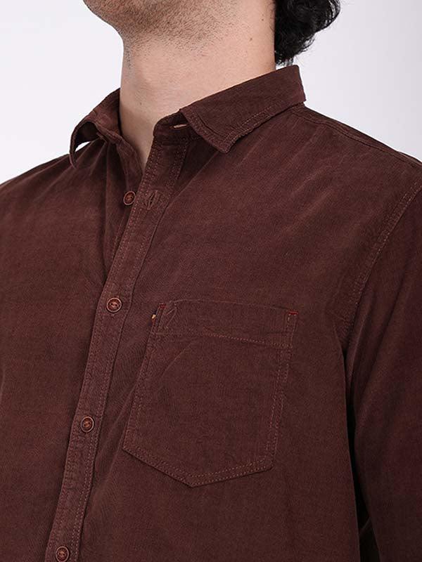 Men's Solid Full Sleeves Cotton Blend Shirt - Image 3