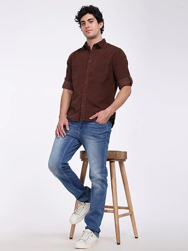 Men's Solid Full Sleeves Cotton Blend Shirt - Image 4