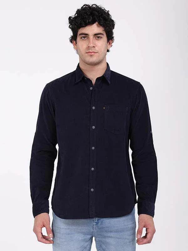 Men's Solid Full Sleeves Cotton Blend Shirt - Image 5