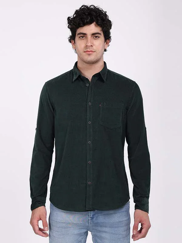 Men's Solid Full Sleeves Cotton Blend Shirt - Image 9