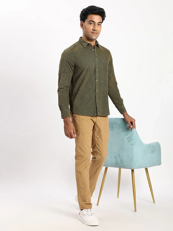 Men's Solid Full Sleeves Cotton Blend Shirt - Image 10