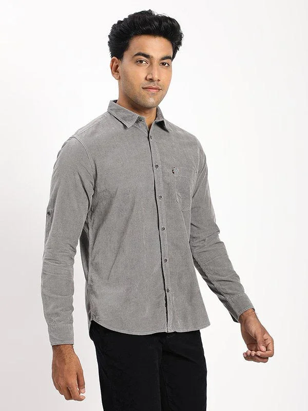 Men's Solid Full Sleeves Cotton Blend Shirt - Image 2