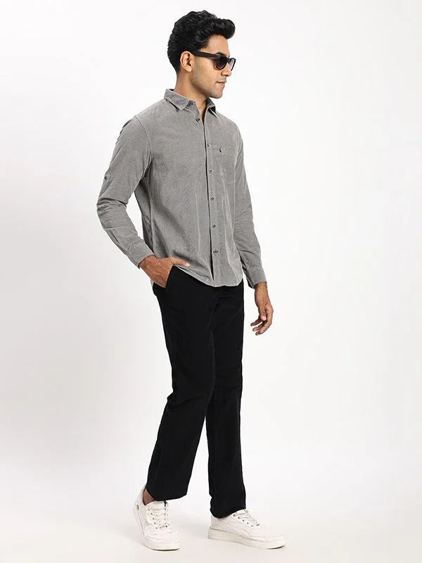 Men's Solid Full Sleeves Cotton Blend Shirt - Image 5
