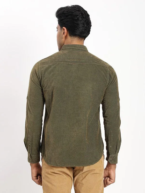 Men's Solid Full Sleeves Cotton Blend Shirt - Image 9