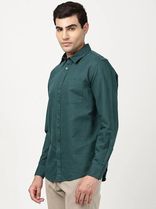 Men's Solid Full Sleeves Cotton Blend Shirt - Image 11