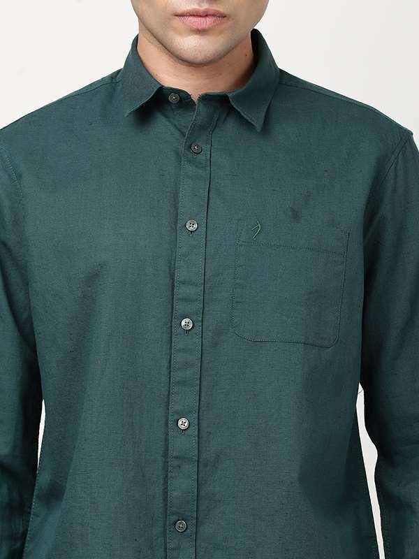 Men's Solid Full Sleeves Cotton Blend Shirt - Image 12