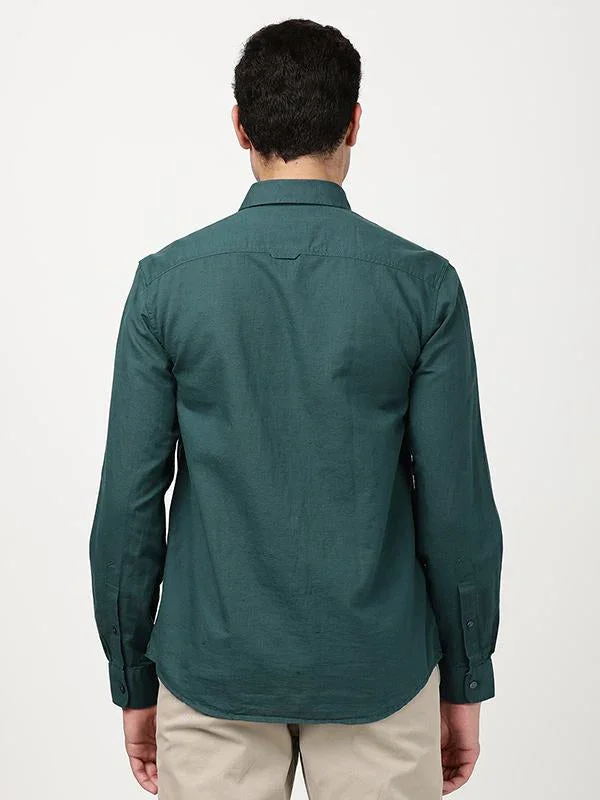 Men's Solid Full Sleeves Cotton Blend Shirt - Image 14