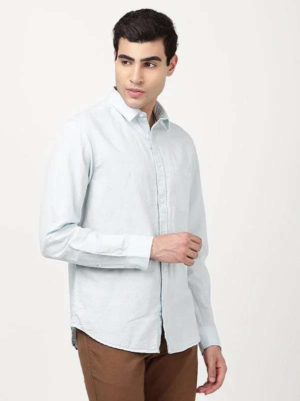 Men's Solid Full Sleeves Cotton Blend Shirt - Image 16