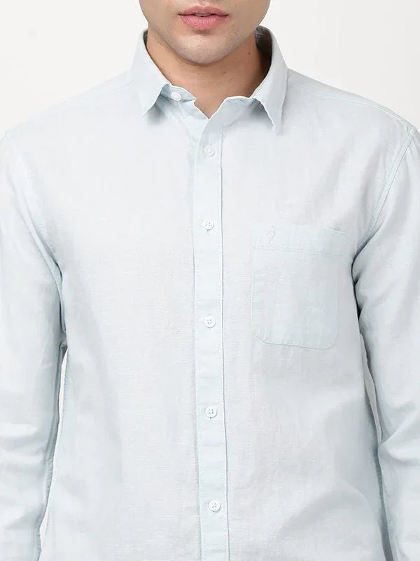 Men's Solid Full Sleeves Cotton Blend Shirt - Image 17