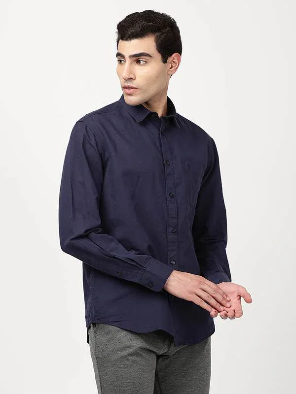 Men's Solid Full Sleeves Cotton Blend Shirt - Image 25