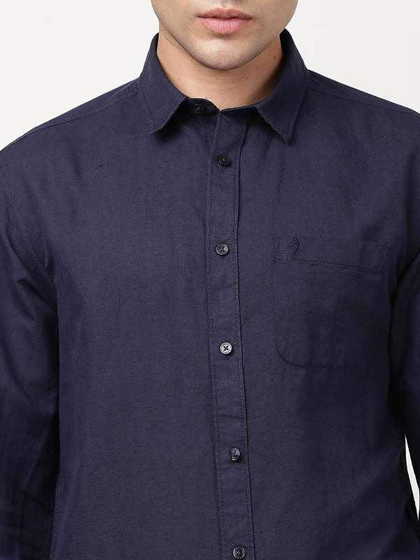 Men's Solid Full Sleeves Cotton Blend Shirt - Image 26