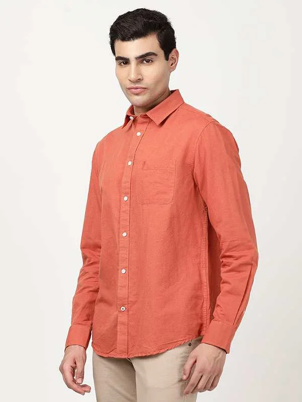 Men's Solid Full Sleeves Cotton Blend Shirt - Image 30