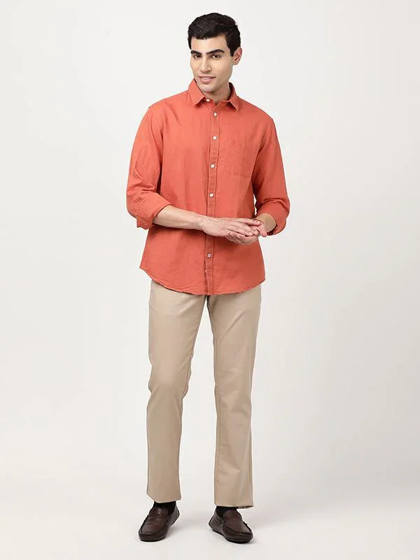 Men's Solid Full Sleeves Cotton Blend Shirt - Image 32