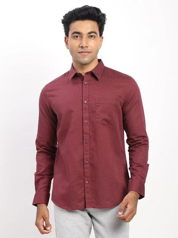Men's Solid Full Sleeves Cotton Blend Shirt - Image 34
