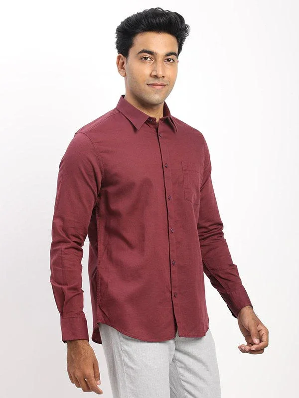 Men's Solid Full Sleeves Cotton Blend Shirt - Image 35
