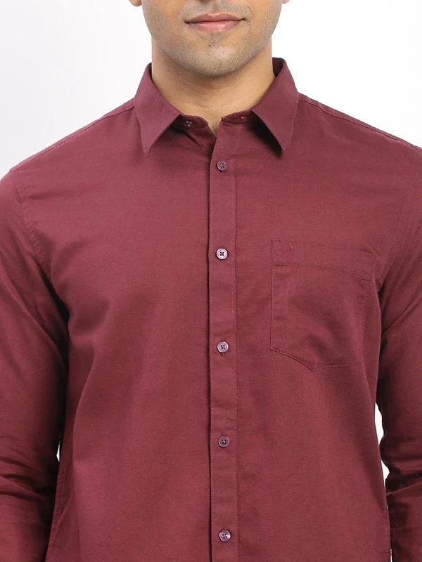 Men's Solid Full Sleeves Cotton Blend Shirt - Image 36