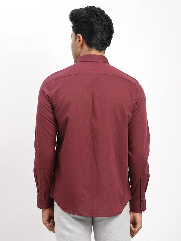 Men's Solid Full Sleeves Cotton Blend Shirt - Image 37