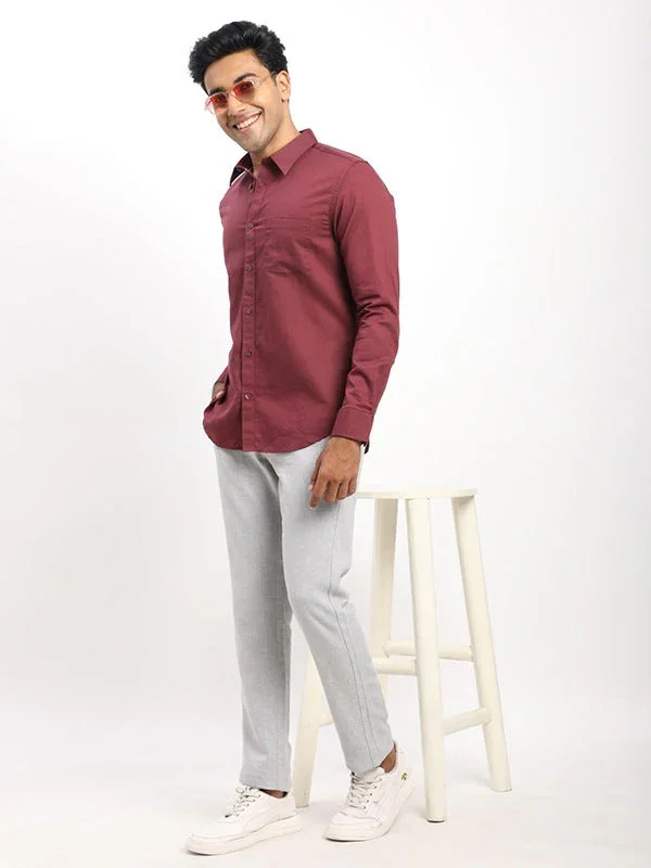 Men's Solid Full Sleeves Cotton Blend Shirt - Image 38