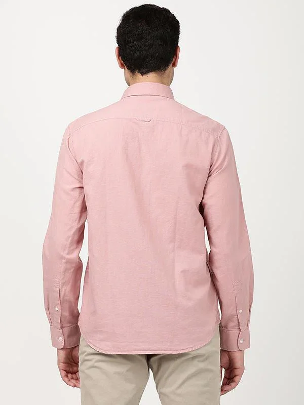 Men's Solid Full Sleeves Cotton Blend Shirt - Image 5