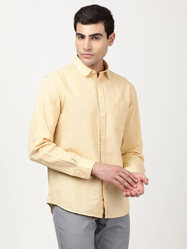 Men's Solid Full Sleeves Cotton Blend Shirt - Image 7