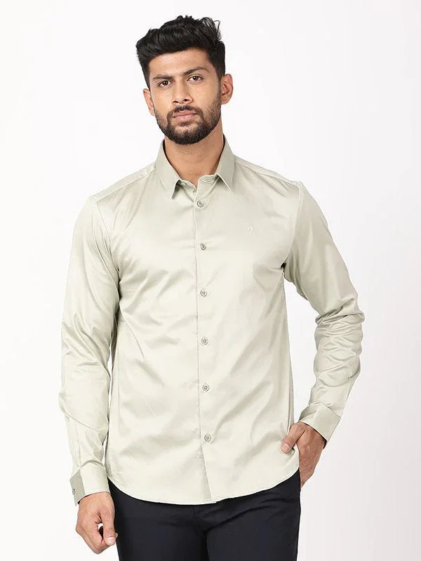 Men's Solid Full Sleeves Cotton Blend Shirt - Image 11