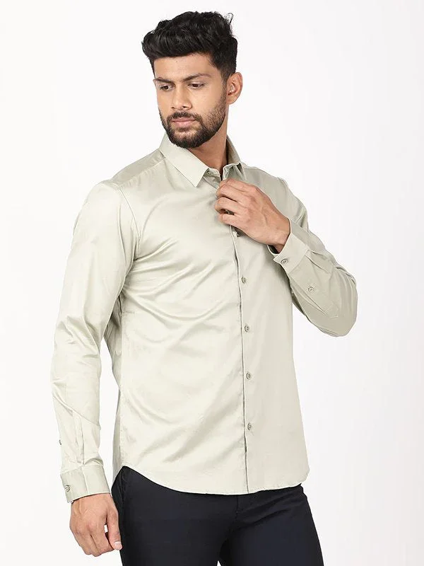 Men's Solid Full Sleeves Cotton Blend Shirt - Image 12