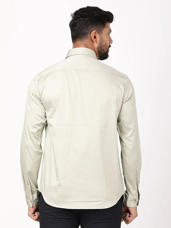 Men's Solid Full Sleeves Cotton Blend Shirt - Image 14