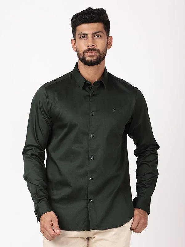 Men's Solid Full Sleeves Cotton Blend Shirt - Image 16