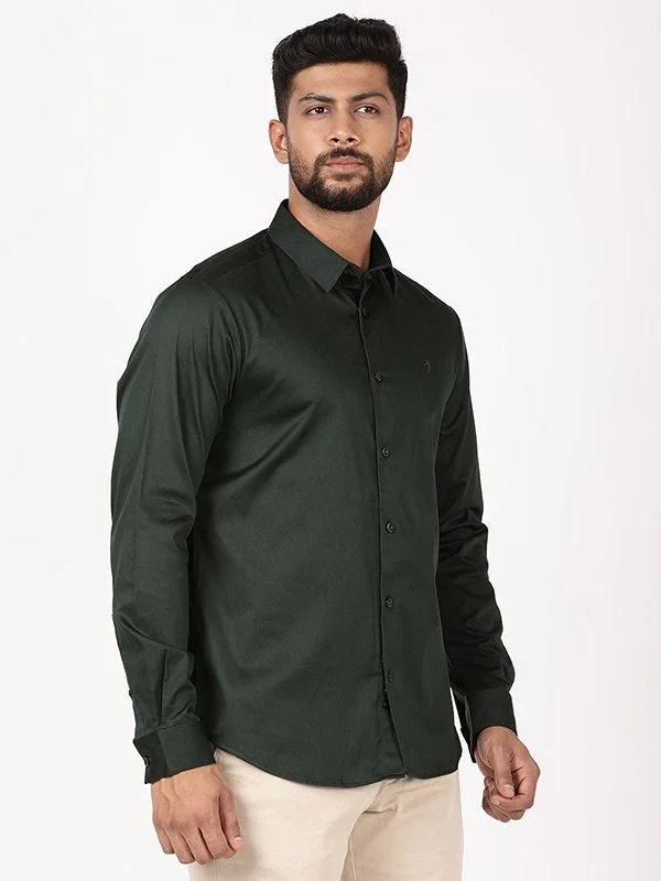 Men's Solid Full Sleeves Cotton Blend Shirt - Image 17