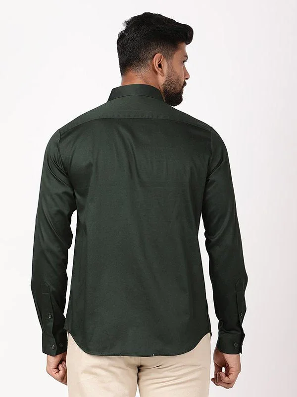 Men's Solid Full Sleeves Cotton Blend Shirt - Image 19