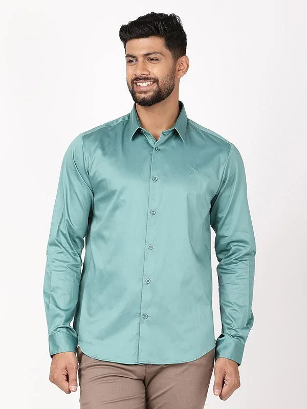Men's Solid Full Sleeves Cotton Blend Shirt - Image 26
