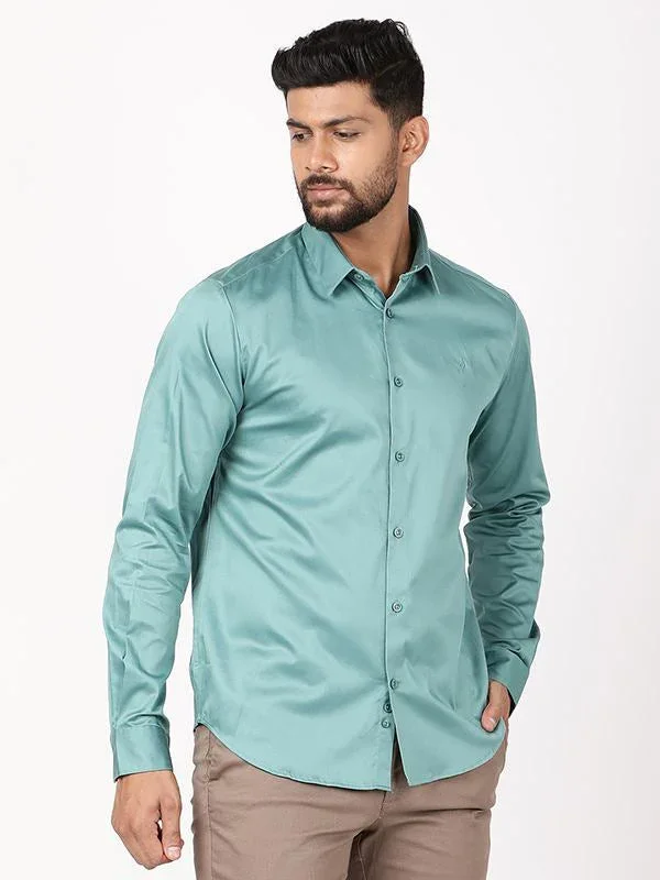 Men's Solid Full Sleeves Cotton Blend Shirt - Image 27