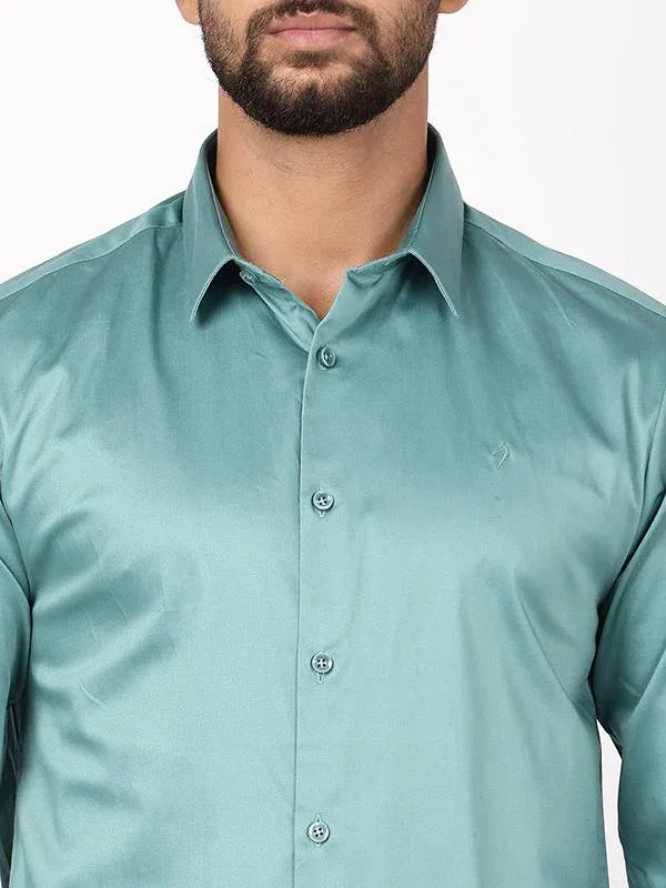Men's Solid Full Sleeves Cotton Blend Shirt - Image 28