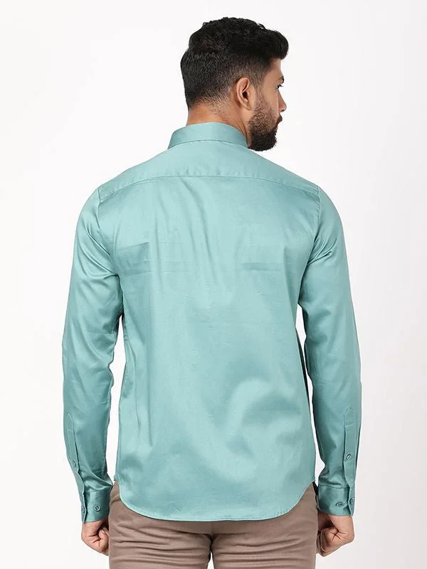 Men's Solid Full Sleeves Cotton Blend Shirt - Image 29