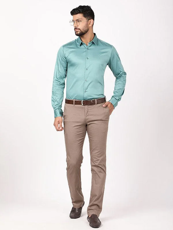 Men's Solid Full Sleeves Cotton Blend Shirt - Image 30