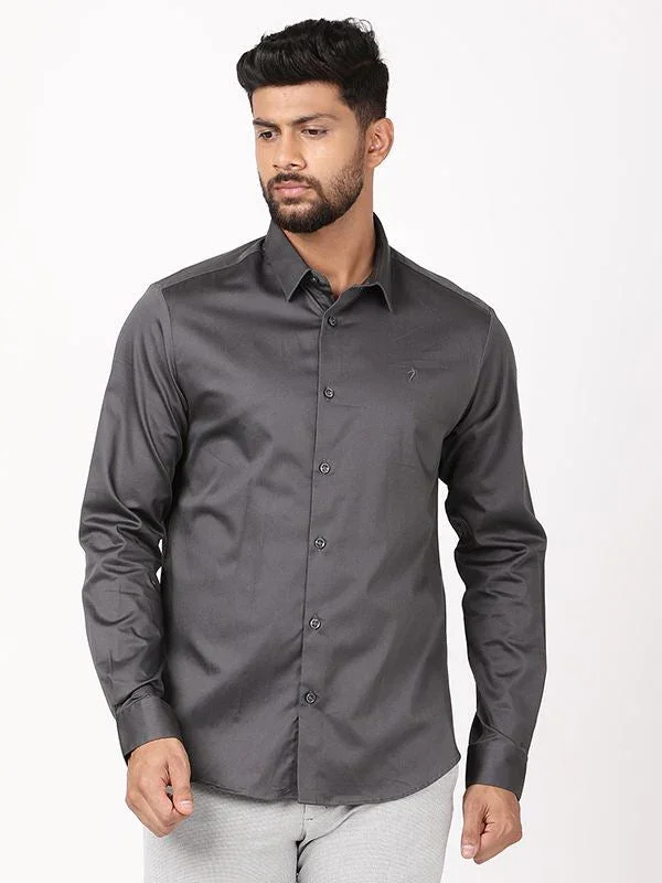 Men's Solid Full Sleeves Cotton Blend Shirt - Image 31