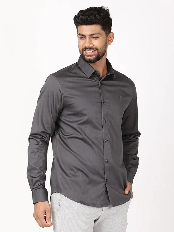 Men's Solid Full Sleeves Cotton Blend Shirt - Image 32