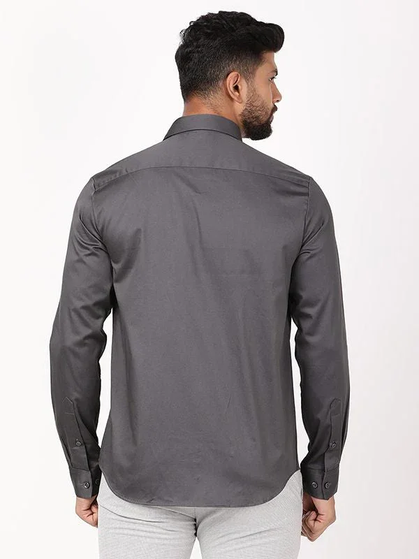 Men's Solid Full Sleeves Cotton Blend Shirt - Image 34