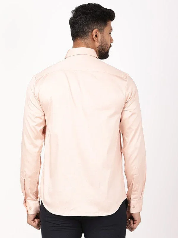 Men's Solid Full Sleeves Cotton Blend Shirt - Image 4