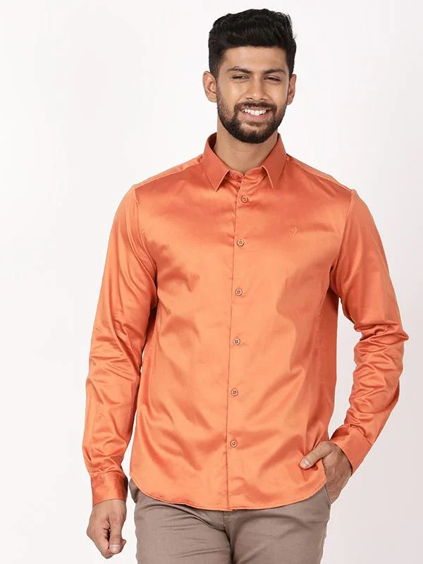 Men's Solid Full Sleeves Cotton Blend Shirt - Image 6